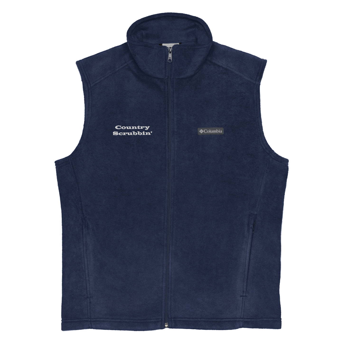 Men’s Columbia fleece vest (CS Brand on Back)